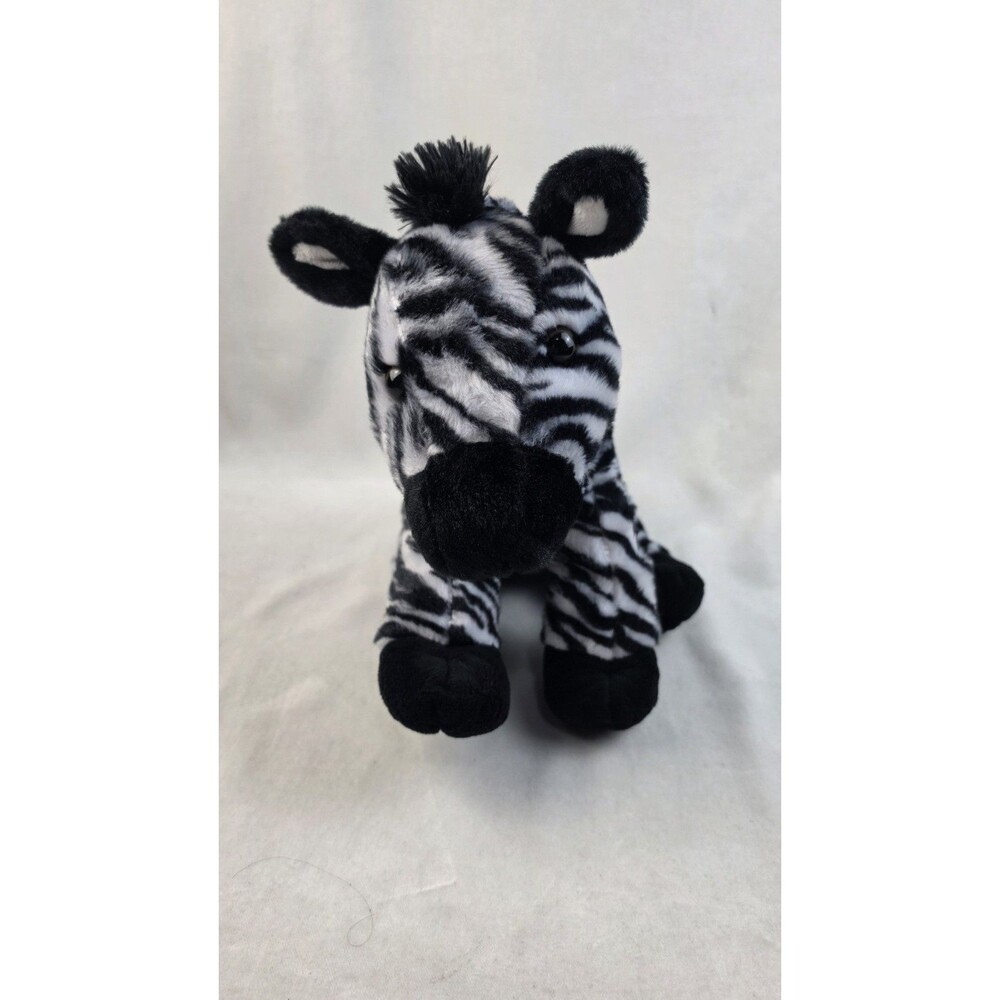 Soft Zebra Plush Stuffed Animal – Sitting Black & White Safari Plushie